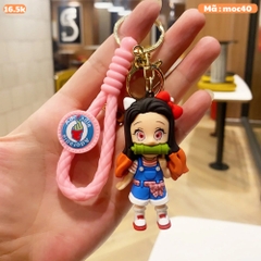 Móc Khóa Nezuko - Dây móc dài : 9.5cm - Mô Hình Cao : 7.3cm - Nặng : 50gram - No Box : bọc túi OPP K78-T6-S2