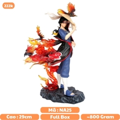 Mô hình Naruto Itachi Akatsuki đế Hắc Hỏa có quạ tay cầm nón - Cao 29cm - nặng 820gram   - Figure Naruto - Có Hộp đẹp - K3-T4-S10