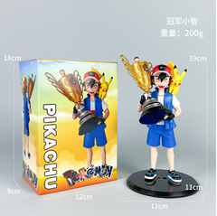Mô Hình Pokemon Satoshi cầm cúp bản nhỏ - Cao : 19cm - Nặng : 200gram - Figure pokemon - Bọc Túi - Hộp Màu - K9-T2-S3