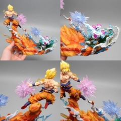 Mô hình DragonBall Goku đại chiến Frieza - Cao 21cm - rộng 26cm - nặng 500gram + FULL BOX + Phụ kiện đi kèm : LED + hiệu ứng ở tay - Dragon Ball - Có Hộp màu  K6-T4-S8