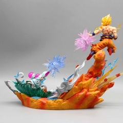 Mô hình DragonBall Goku đại chiến Frieza - Cao 21cm - rộng 26cm - nặng 500gram + FULL BOX + Phụ kiện đi kèm : LED + hiệu ứng ở tay - Dragon Ball - Có Hộp màu  K6-T4-S8