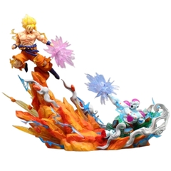 Mô hình DragonBall Goku đại chiến Frieza - Cao 21cm - rộng 26cm - nặng 500gram + FULL BOX + Phụ kiện đi kèm : LED + hiệu ứng ở tay - Dragon Ball - Có Hộp màu  K6-T4-S8