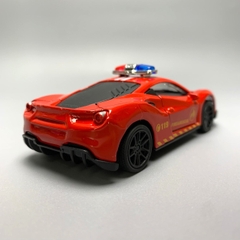 Mô Hình xe Ferrari police 488 GTB Đỏ tỉ lệ 1:43 Hợp kim có thể mở cửa - bánh sau chạy cót - Dài 10cm - cao 3cm - nặng 200gram - Figure Oto - FULL BOX : box màu - K69-T2-S8