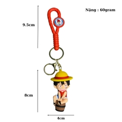 Móc Khóa Luffy ngồi thùng - Dây móc dài : 9.5cm - Mô Hình Cao : 8cm - Nặng : 50gram -  bọc túi OPP K79-T2-S6