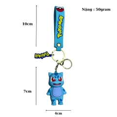 Móc Khóa Pokemon ếch xanh Fushigidane - Dây móc dài : 10cm - Mô Hình Cao : 7cm - Nặng : 50gram - No Box : bọc túi OPP -K78-T6-S1