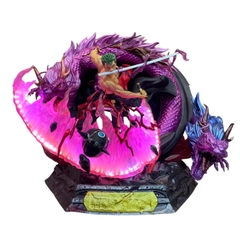 Mô Hình OnePiece Zoro Nhị Long rồng tím đại chiến King - Cao 38cm - nặng 6kg - Box xốp trắng - Hộp carton N2