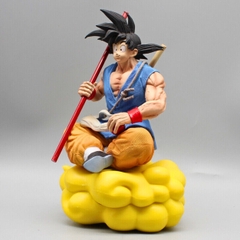 Mô hình DragonBall Goku áo xanh quần vàng cưỡi mây cầm gậy - Cao 21cm - rộng 14cm - nặng 900gram -Phụ kiện : gậy cầm tay - Dragon Ball - Có Hộp màu N1-ST13