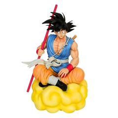 Mô hình DragonBall Goku áo xanh quần vàng cưỡi mây cầm gậy - Cao 21cm - rộng 14cm - nặng 900gram -Phụ kiện : gậy cầm tay - Dragon Ball - Có Hộp màu N1-ST13