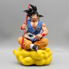 Mô hình DragonBall Goku áo xanh quần vàng cưỡi mây cầm gậy - Cao 21cm - rộng 14cm - nặng 900gram -Phụ kiện : gậy cầm tay - Dragon Ball - Có Hộp màu N1-ST13