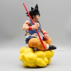 Mô hình DragonBall Goku áo xanh quần vàng cưỡi mây cầm gậy - Cao 21cm - rộng 14cm - nặng 900gram -Phụ kiện : gậy cầm tay - Dragon Ball - Có Hộp màu N1-ST13