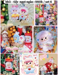 Hãng babythree Billie tiệc trà ngọt ngào blind box set 6 ngẫu nhiên - cao ~ 16cm - Nặng 500gram - Túi Mù - Hộp Màu