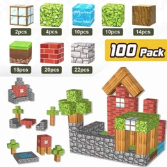 Đồ Chơi Khối Nam Châm Từ Tính Minecraft,Block Minecraft Nam Châm, Đồ Chơi Xây Dựng Cho Bé 1 Hộp 100 mảnh - Bản B -
