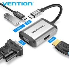 Cáp chuyển đổi Vention 4 trong 1 USB Type C sang HDMI / VGA/ USB 3.0/ TYpe C PD