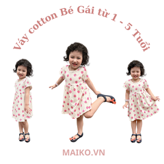 Váy cotton in họa tiết Bé gái VAY2025