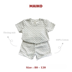 Bộ cotton cộc tay in tràn BÉ TRAI 80-120