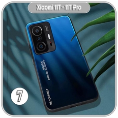 Ốp lưng cho Xiaomi 11T - 11T Pro gương cứng 2 màu Gradient Ver 2 , viền TPU dẻo đen