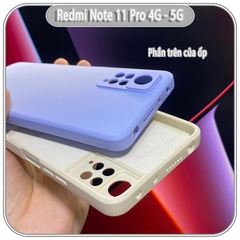 Ốp lưng cho Xiaomi Redmi Note 11 Pro - 12 Pro 4G, Choice viền vuông dẻo lót nhung che camera