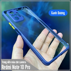 Ốp lưng cho Xiaomi Redmi Note 10 Pro trong viền màu che camera 4 Góc chống sốc