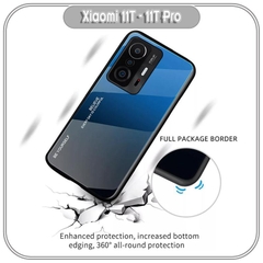 Ốp lưng cho Xiaomi 11T - 11T Pro gương cứng 2 màu Gradient Ver 2 , viền TPU dẻo đen