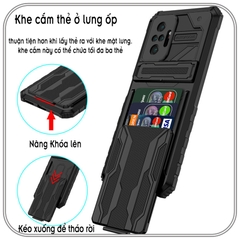 Ốp lưng 4 góc chống sốc cho Xiaomi Redmi Note 10 5G - Poco M3 Pro Card Holder đựng thẻ