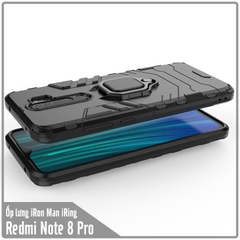 Ốp lưng cho Xiaomi Redmi Note 8 Pro iRON - MAN IRING Nhựa PC cứng viền dẻo chống sốc