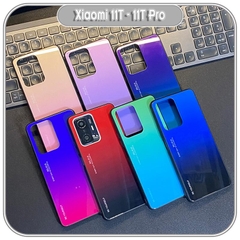 Ốp lưng cho Xiaomi 11T - 11T Pro gương cứng 2 màu Gradient Ver 2 , viền TPU dẻo đen