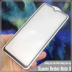 Kính cường lực Xiaomi Redmi Note 8 chống vân tay Full viền Đen