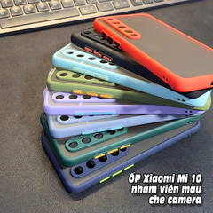 Ốp lưng cho Xiaomi Mi 10 nhám viền màu che camera