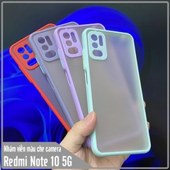 Ốp lưng cho Xiaomi Redmi Note 10 5G - Poco M3 Pro nhám viền màu che camera