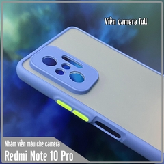 Ốp lưng cho Xiaomi Redmi Note 10 Pro nhám viền màu che camera