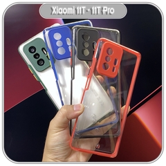 Ốp Lưng cho Xiaomi 11T - 11T Pro PC Trong Suốt Viền Màu Mỏng ,Che Camera