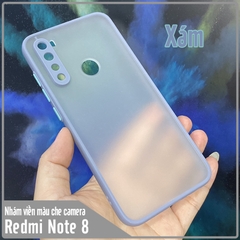 Ốp lưng cho Xiaomi Redmi Note 8 trong nhám viền màu che camera