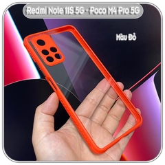 Ốp lưng Xiaomi Redmi Note 11S 5G - Poco M4 Pro 5G trong viền màu che camera 4 Góc chống sốc