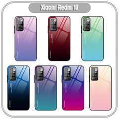 Ốp lưng cho Xiaomi Redmi 10 gương cứng 2 màu Gradient Ver 2 , viền TPU dẻo đen