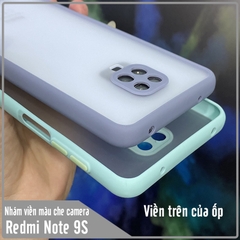 Ốp lưng cho Xiaomi Redmi Note 9S - Note 9 Pro trong nhám viền màu che camera