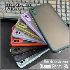 Ốp lưng cho Xiaomi Redmi 9A trong nhám viền màu che camera