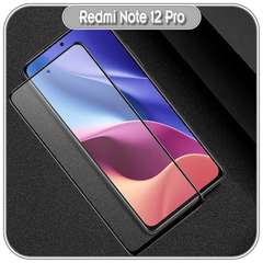 Kính cường lực cho Xiaomi Redmi Note 12 Pro chống vân tay - Full viền Đen