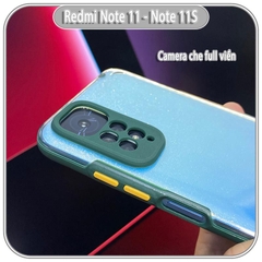 Ốp Lưng cho Xiaomi Redmi Note 11 - 11S 4G PC Trong Suốt Viền Màu Mỏng ,Che Camera