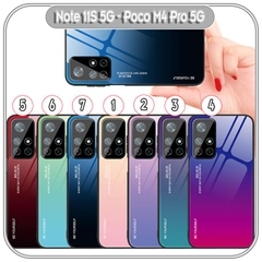 Ốp lưng cho Xiaomi Redmi Note 11S 5G - Poco M4 Pro 5G gương cứng 2 màu Gradient Ver 2 , viền TPU dẻo đen