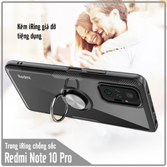 Ốp lưng cho Xiaomi Redmi Note 10 Pro Trong Suốt Chống Sốc iRing Viền Màu