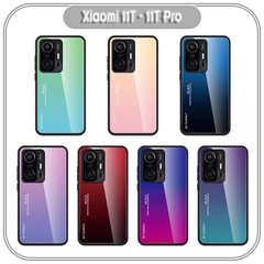 Ốp lưng cho Xiaomi 11T - 11T Pro gương cứng 2 màu Gradient Ver 2 , viền TPU dẻo đen