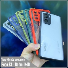 Ốp lưng Xiaomi Poco F3 - Redmi K40 trong viền màu che camera 4 Góc chống sốc