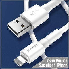 Cáp sạc nhanh Baseus Mini White 1M 2.4A dùng cho iPhone - iPad