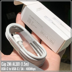 Cáp ZMI Type-C 2 đầu USB-C dài 1m5 - AL301, USB-C to USB-C / 3A - 480 Mbps