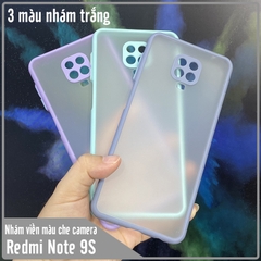 Ốp lưng cho Xiaomi Redmi Note 9S - Note 9 Pro trong nhám viền màu che camera