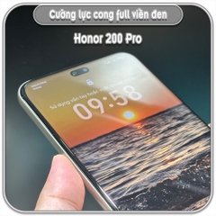 Cường lực Honor 200 Pro, full viền đen