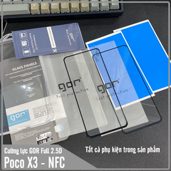 Bộ 2 miếng cường lực GOR Full viền đen 2.5D cho Xiaomi Poco X3 NFC - X3 PRO