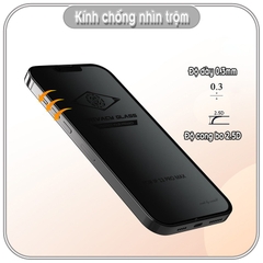 Cường lực chống nhìn trộm cho Redmi Note 12 4G - 5G, full viền đen