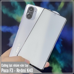 Kính cường lực cho Xiaomi Poco F3 - Redmi K40 nhám hạn chế vân tay Full viền Đen