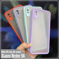 Ốp lưng cho Xiaomi Redmi 9A trong nhám viền màu che camera